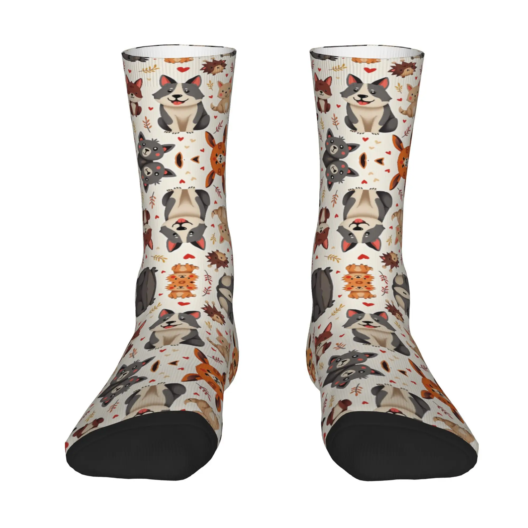 Hip Hop Retro Cute Animals Including Dog Fox Rabbit And Others Men's Socks Unisex  Harajuku Seamless Printed Sock tops fugees