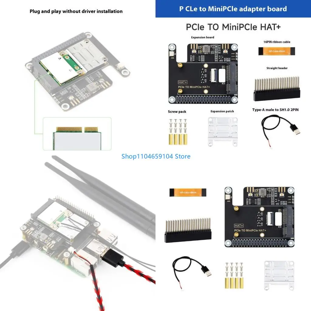 

PCIE TO MINI PCIE ADAPTER Easy Установка Беспроводной карты Adad Module Poard USB Bluetooth-совместимая