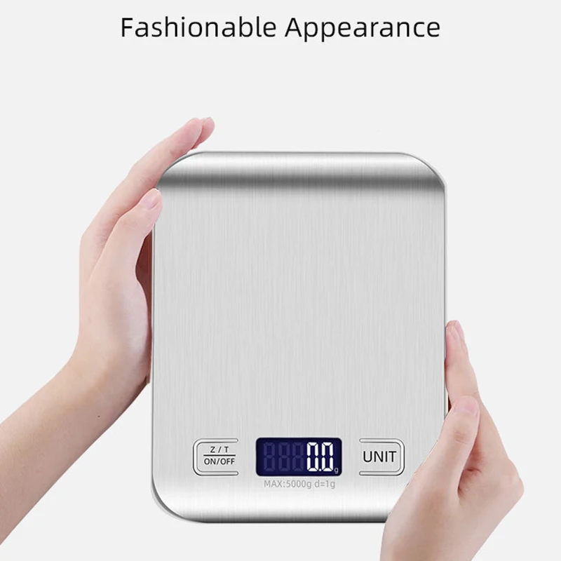 5kg/1g 10kg/1g Electronic Digital Kitchen Scale Food Weighing Scale With Stainless Steel Platform