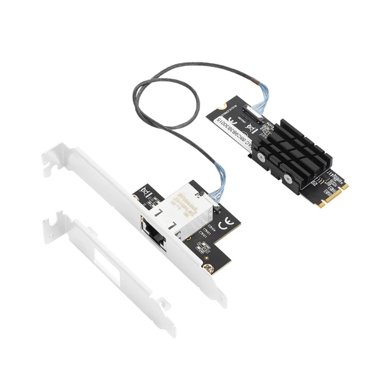 

10Gb Card B-Key+M-Key M.2 to RJ45 Gigabits Ethernet Adapter 10G/2.5/1000M Internet Card AQC107 Chips P8DC