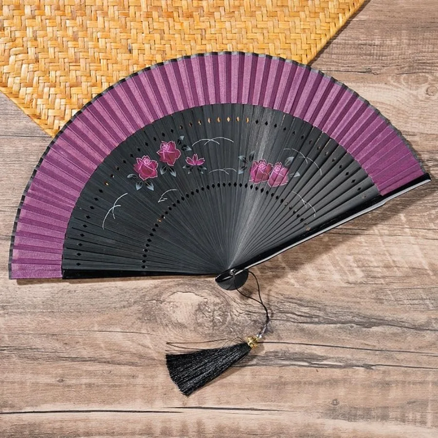 

Handheld Silk Folding Fan with Bamboo Frames 8.66" 22cm Chinese/Japanese Style Hand Fan for Dancing Cosplay Wedding Party Props
