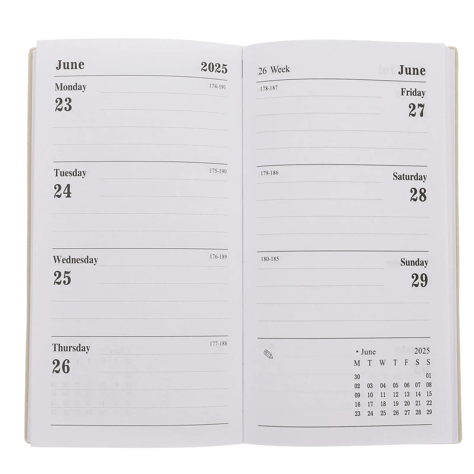 

2025 Yearly Schedule Notepad A6 Office Work Planner Notepad Portable Daily Planner Organizer for Students