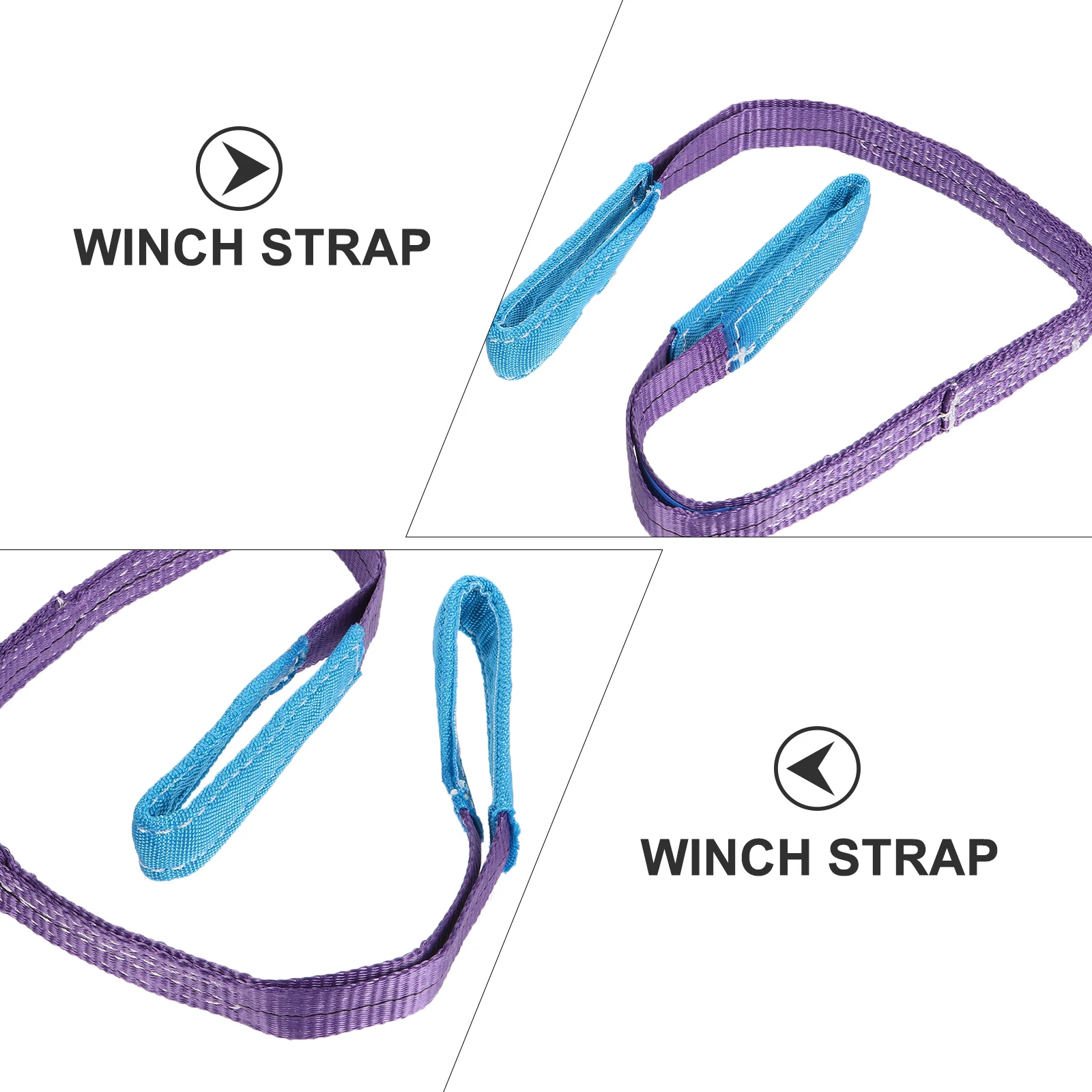 Flat Sling Hoisting Belt Winch Lifting Polyester Recovery Webbing Eye
