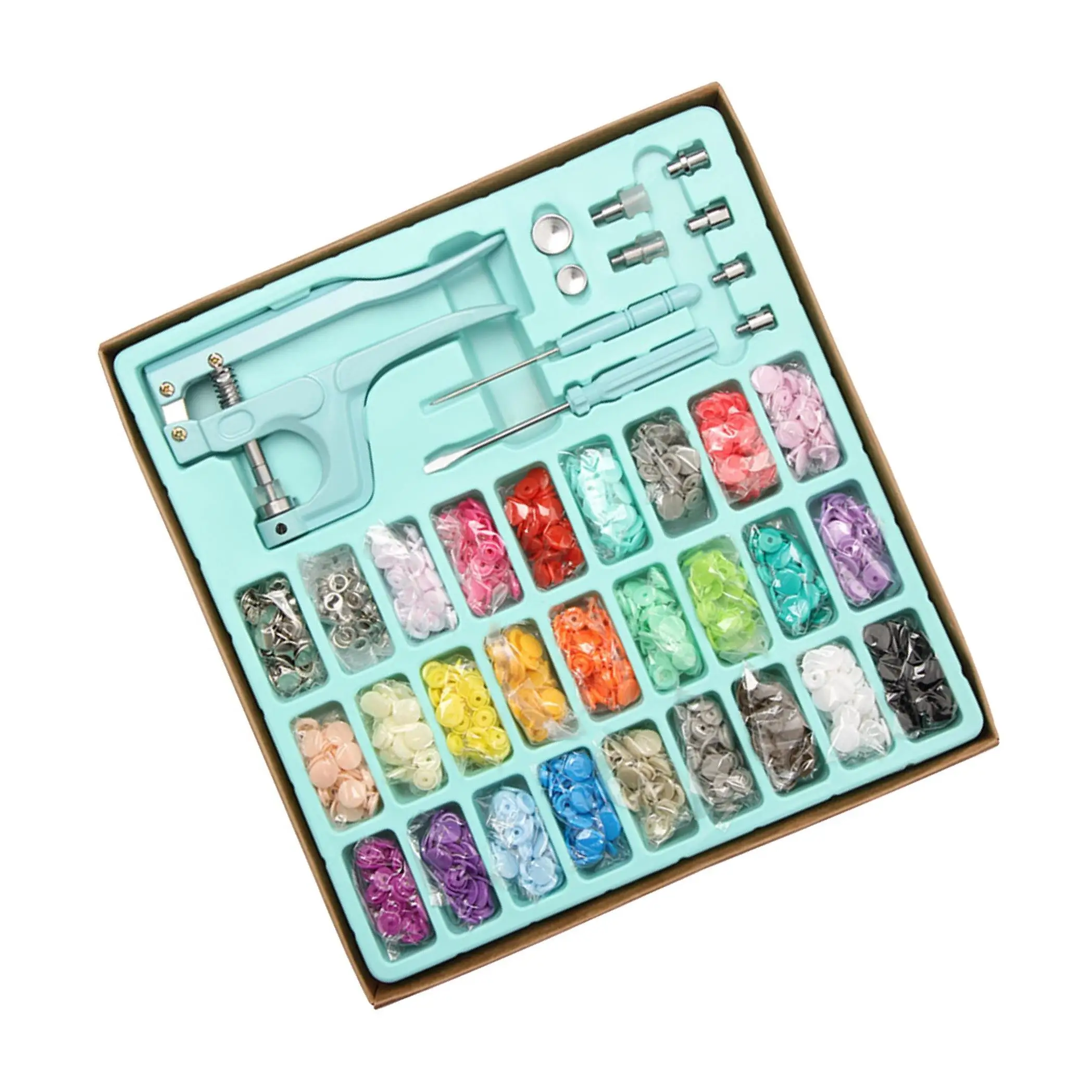 

Набор металлических кнопок-защелок (312 шт.) с пресс-клещами для шитья