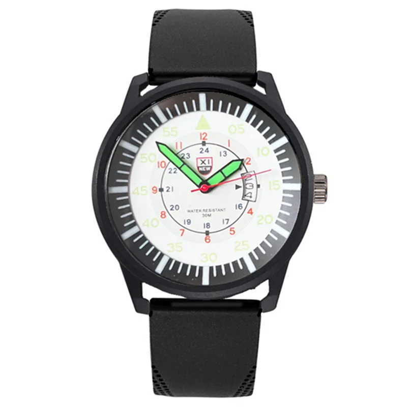 

Men Original XINEW Brand Watches Black Students Fashion Casual Silicone Band Date Quartz Watch Relogio Masculino Reloj Hombre