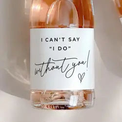 Bridesmaid Proposal Mini Champagne Labels - Set of 10 - Will You Be My Bridesmaid Box Gift Idea