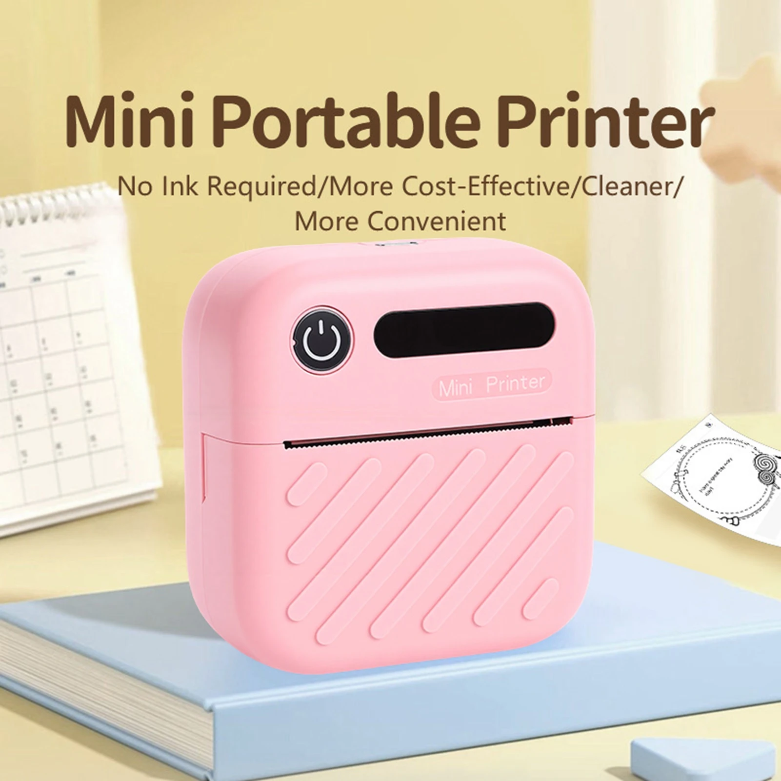 

Термопринтер этикеток, термопринтер для наклеек, 200 точек на дюйм, управление через приложение, портативный бесчернильный Bluetooth-принтер для изготовления наклеек для учебных заметок, этикеток