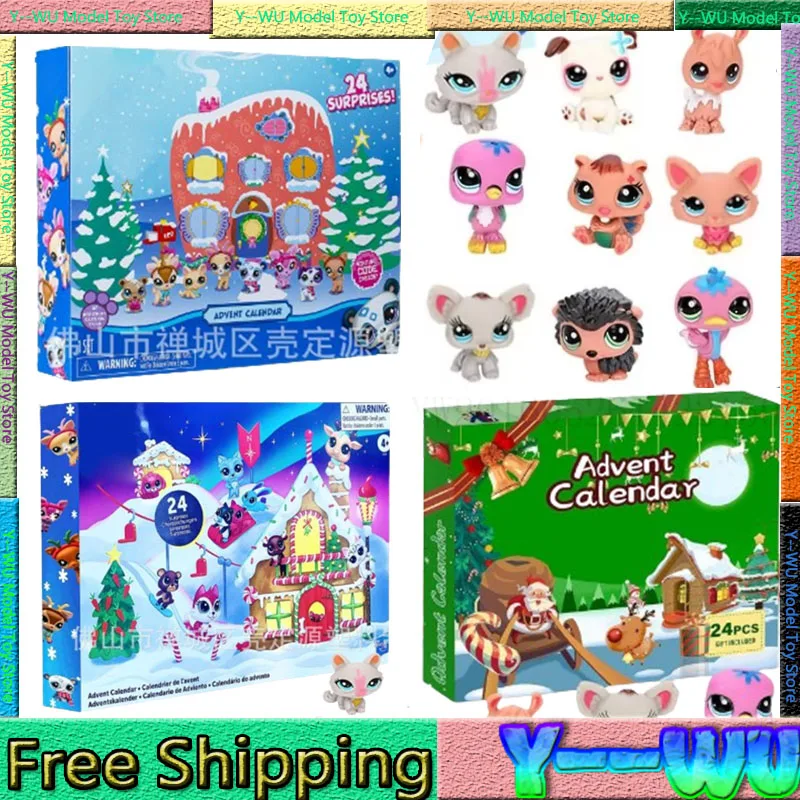 Christmas 24 Day Anime Doll Blind Box Countdown Calendar Surprise Box Home Decoration Collect Cartoon Pet Garden Childrens Gifts