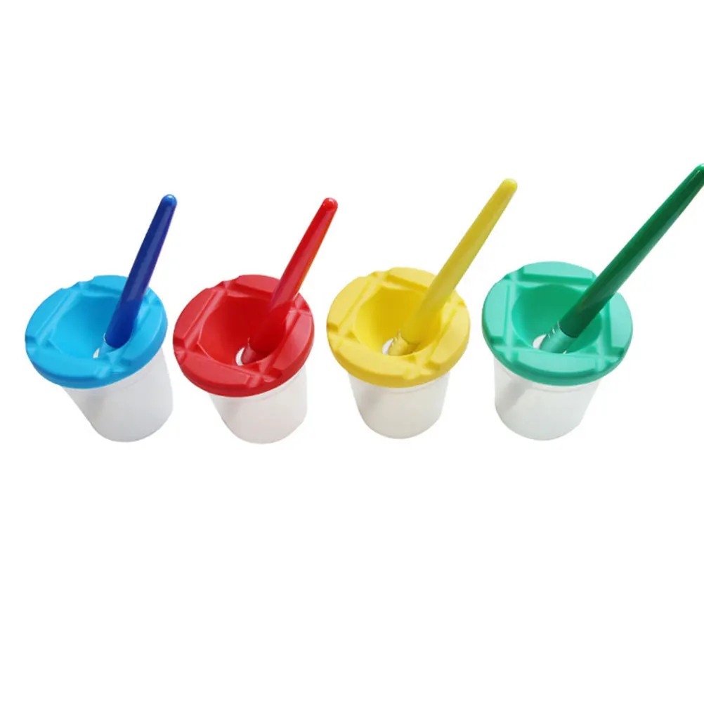 

Pigment Color Cups Brushes Set Anti-Spill Painting Kit For Kids Transparent Wash Holders Diy Art Tools Graffiti Kits 4