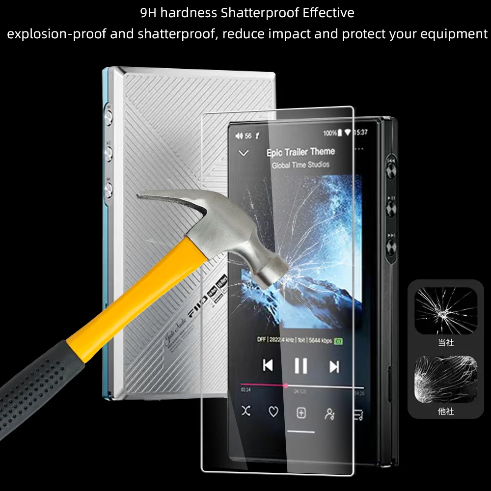 9H Hardness Scratch-Proof Premium Tempered Glass Protective Film Screen Protector for FIIO JM21