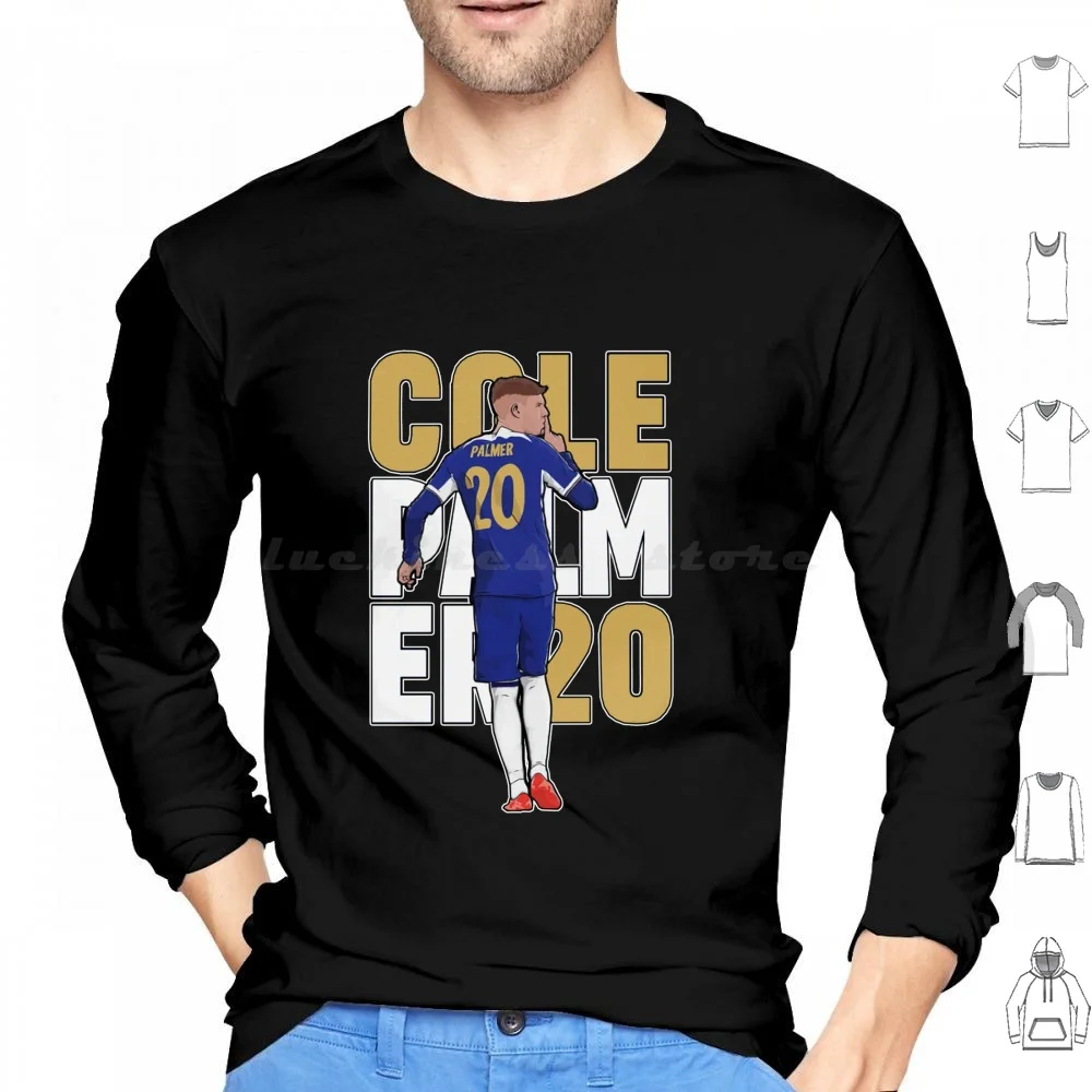 Cole Palmer Football Player Portrait Hoodie cotton Long Sleeve Cole Palmer Football Soccer England Palmer London Cole Goal