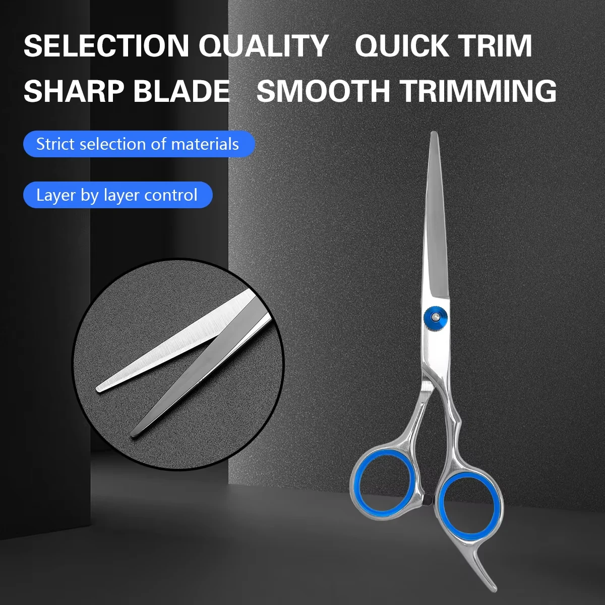 

6 inches Barber Stainless Steel Scissors Professional Barbershop Hair Cutting Trim Tool Dog Grooming Shear Salon Beauty Supplies