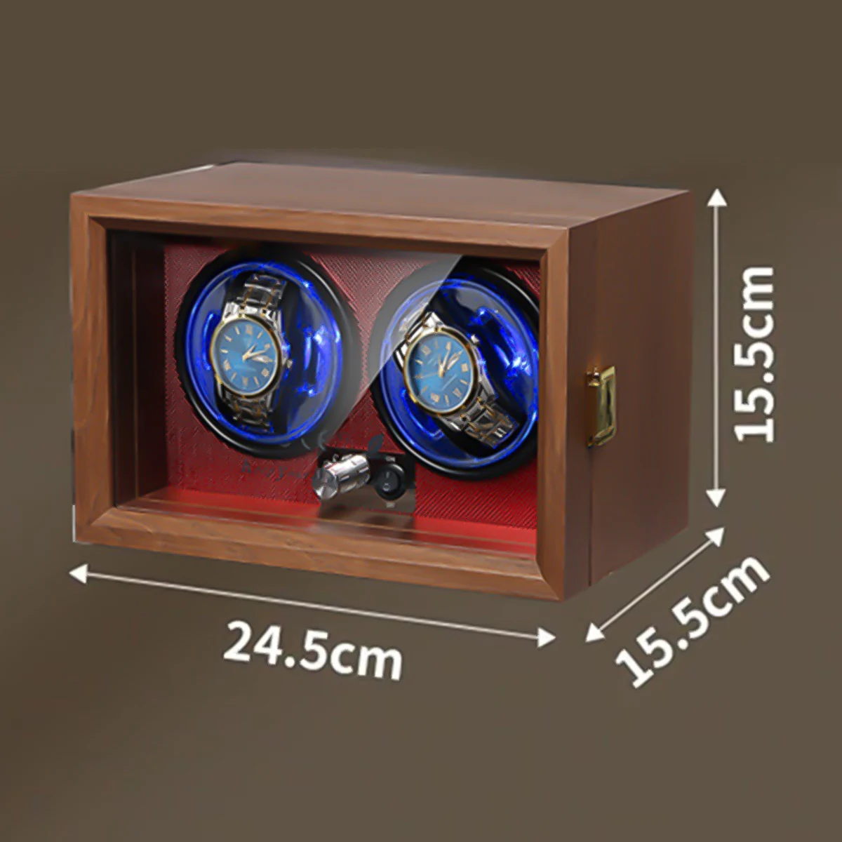 الفاخرة الخشب ملفاف ساعة الراقية 2 فتحات 4 فتحات صندوق ساعات أوتوماتيكية مع Mabuchi كتم موتور ساعة خزانة تخزين الساعة