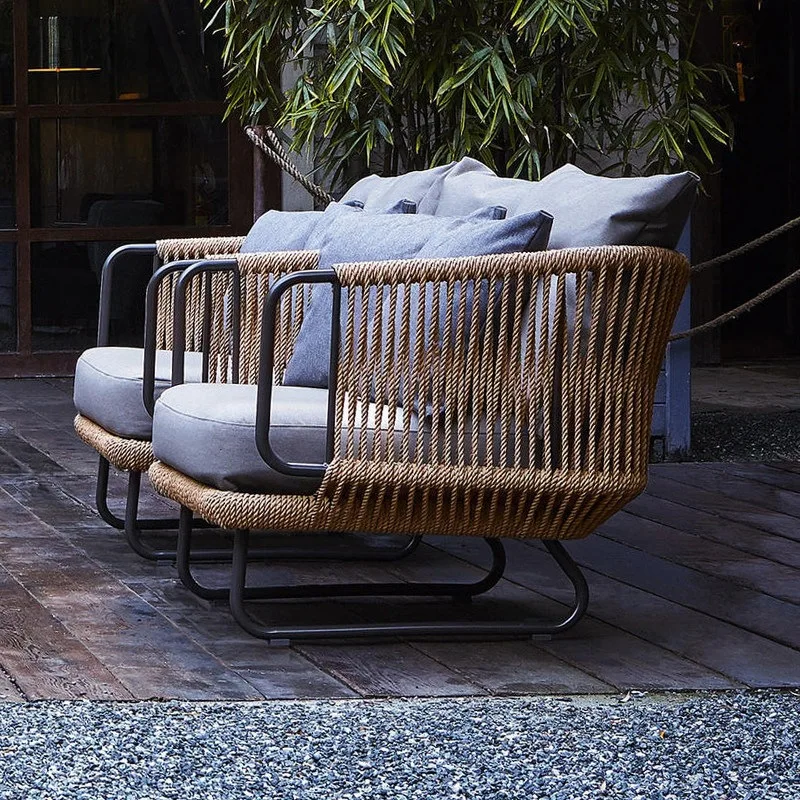 Garden outdoor bed and breakfast sofa waterproof sunscreen rattan chair minimalist leisure balcony furniture