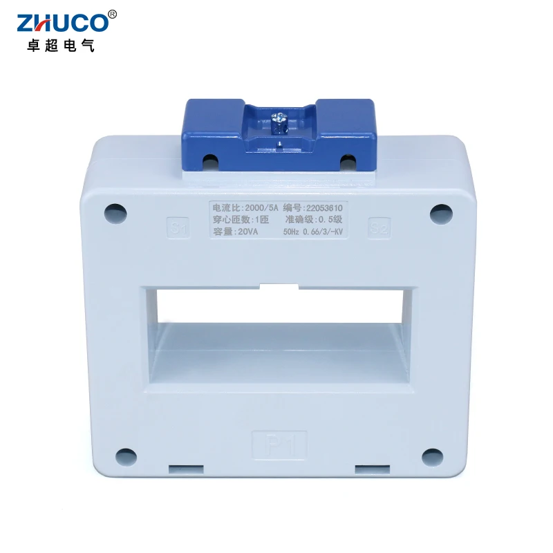 BH(LMK)-0.66-80-CT Current Ratio 2000/5A 82*32.5mm Hole 20VA 660V 50Hz 0.5 Grade Current Transformer Primary 2000A  Secondary 5A