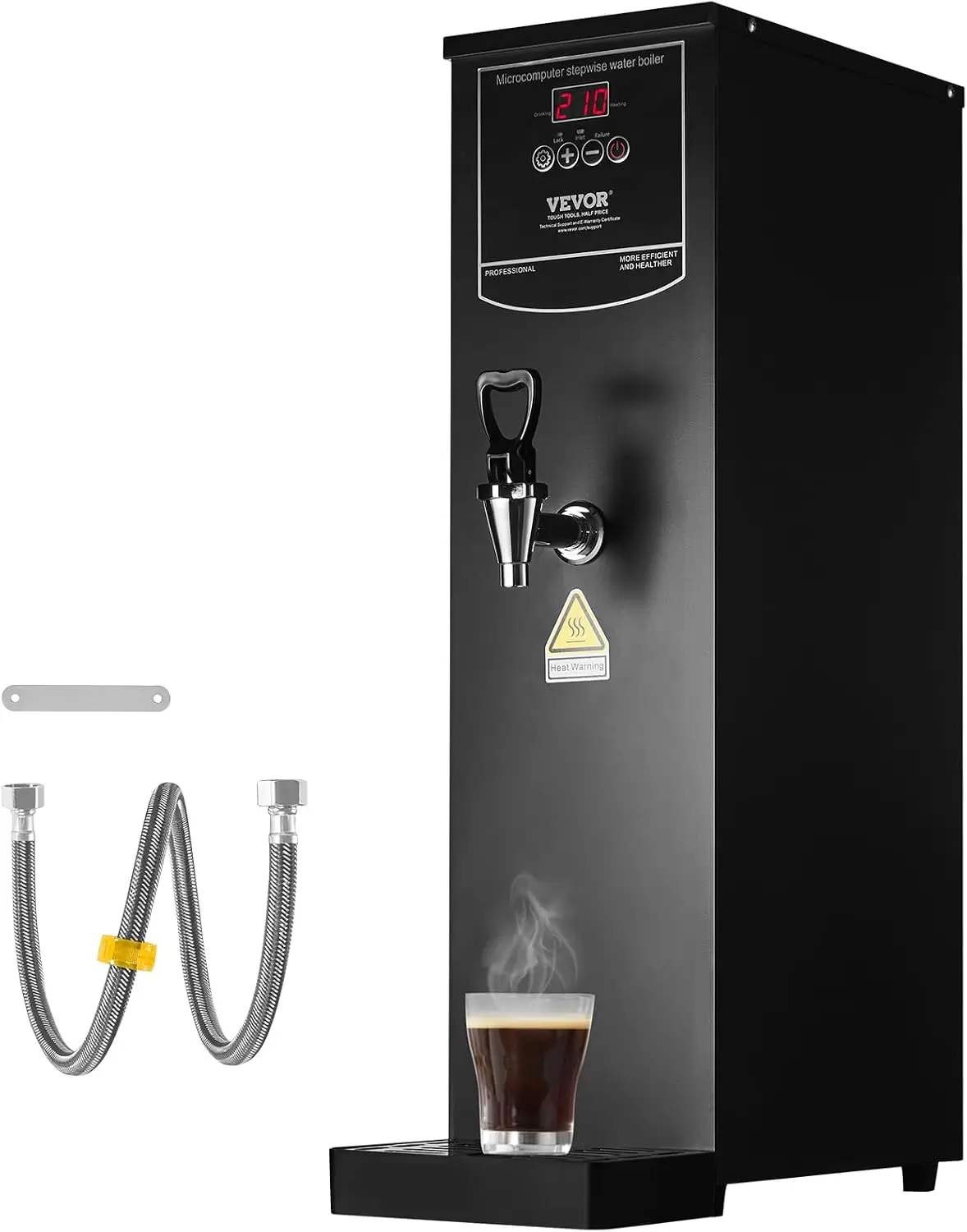 Commercial Water Boiler, 20L Electric Hot Water Dispenser with 316 Stainless Steel Heating Tube, 1500W Step-by-step Fast Heating