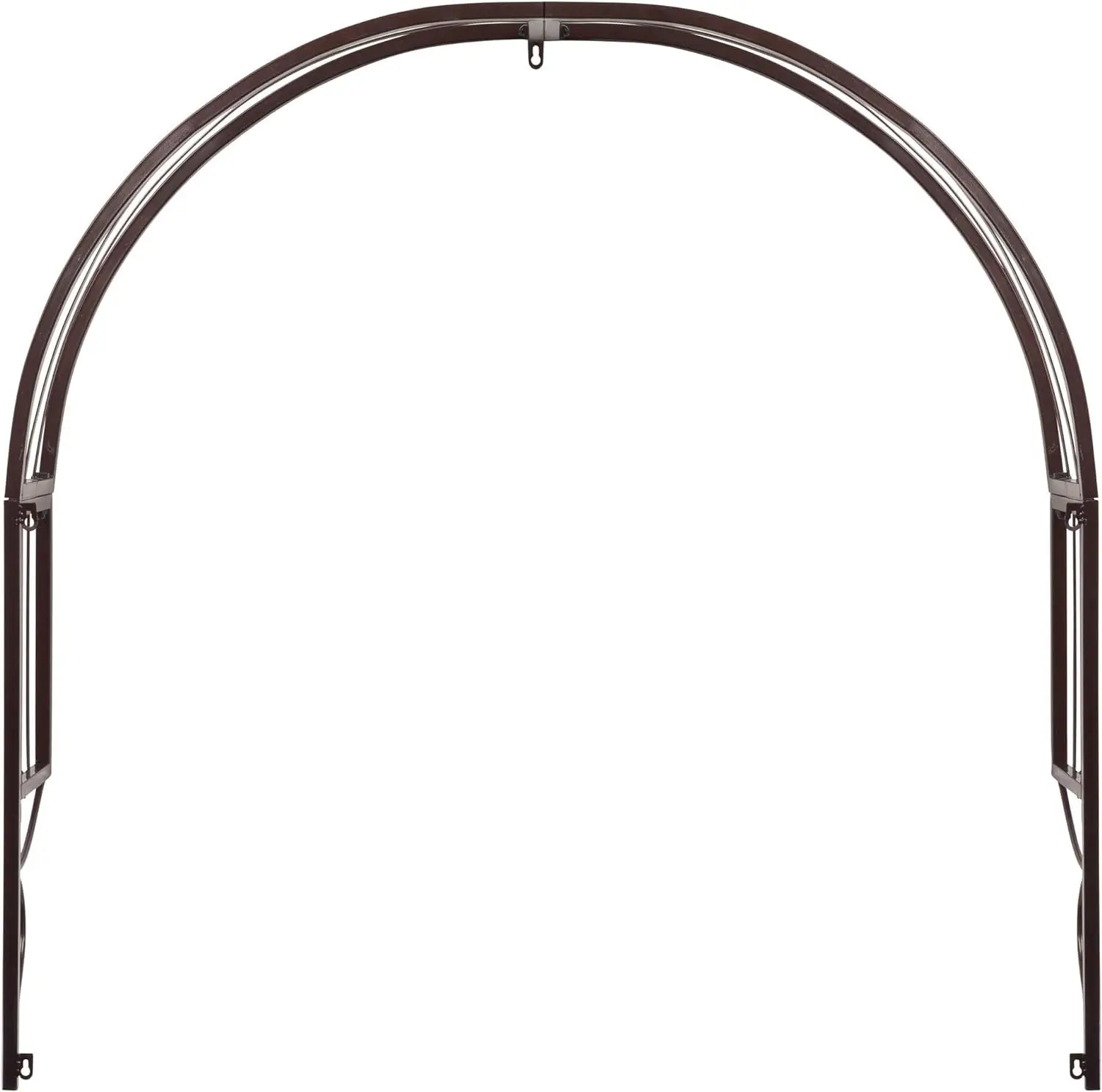European wrought iron arch flower stand balcony window sill half moon clematis climbing vine frame window wall bracket garden