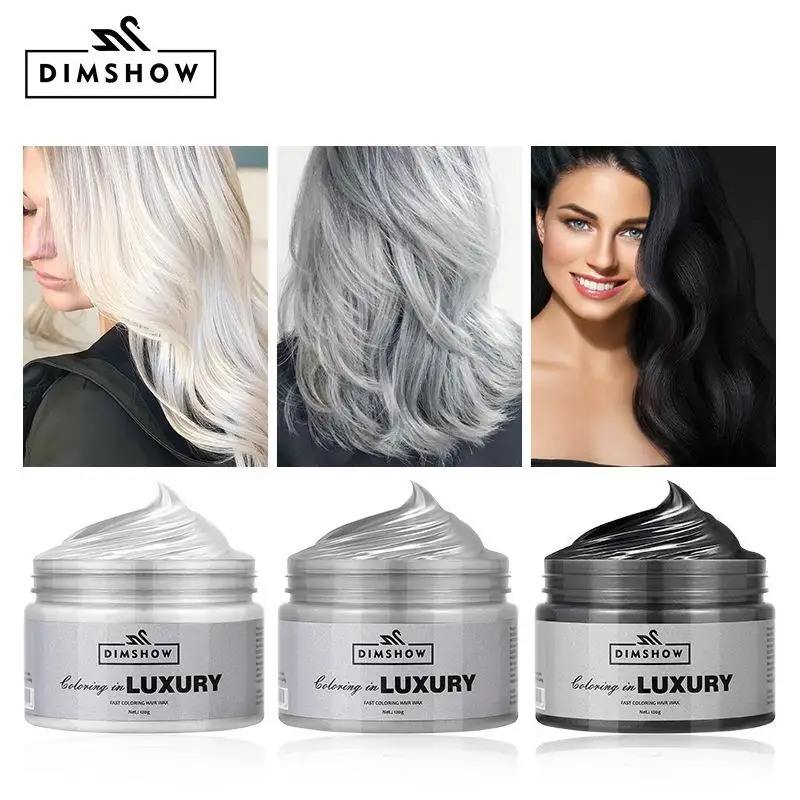 DIMSHOW Hair Color Wax For Men & Women Hair Clay Fashion One-Time Temporary Styling Dye Cream Easy Wash Hair Beard Color