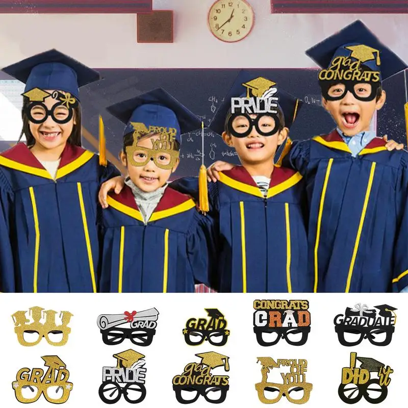 2024 Graduation Glasses Photo Props Eyewear Frames Photo Props Color Printing Decoration Tool for Friends Party Carnival