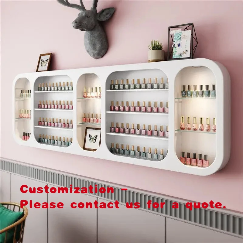 custom.Classic French Style LED White Carved Display Rack 5-Year Warranty Supermarket Shelf Nail Polish