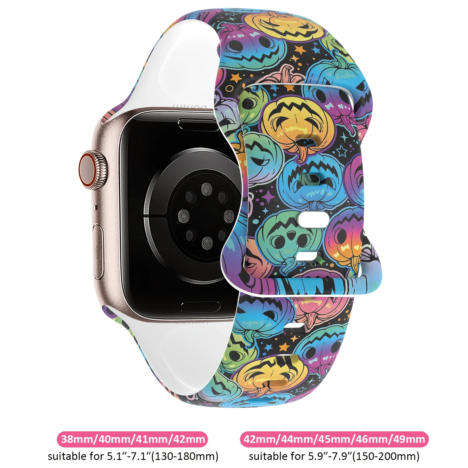 Halloween watch band for Apple Watch 38/40/41/42/45/46/49mm, stylish and soft silicone strap, for iWatch Series12 11 10 987 654 - view 2