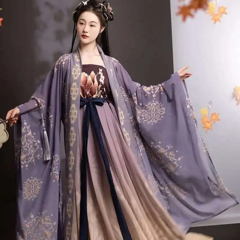 

Chinese Hanfu Dress Women Female Carnival Halloween Cosplay Costume Ancient Traditional Embroidered Hanfu Top Sleeve Dance Dress