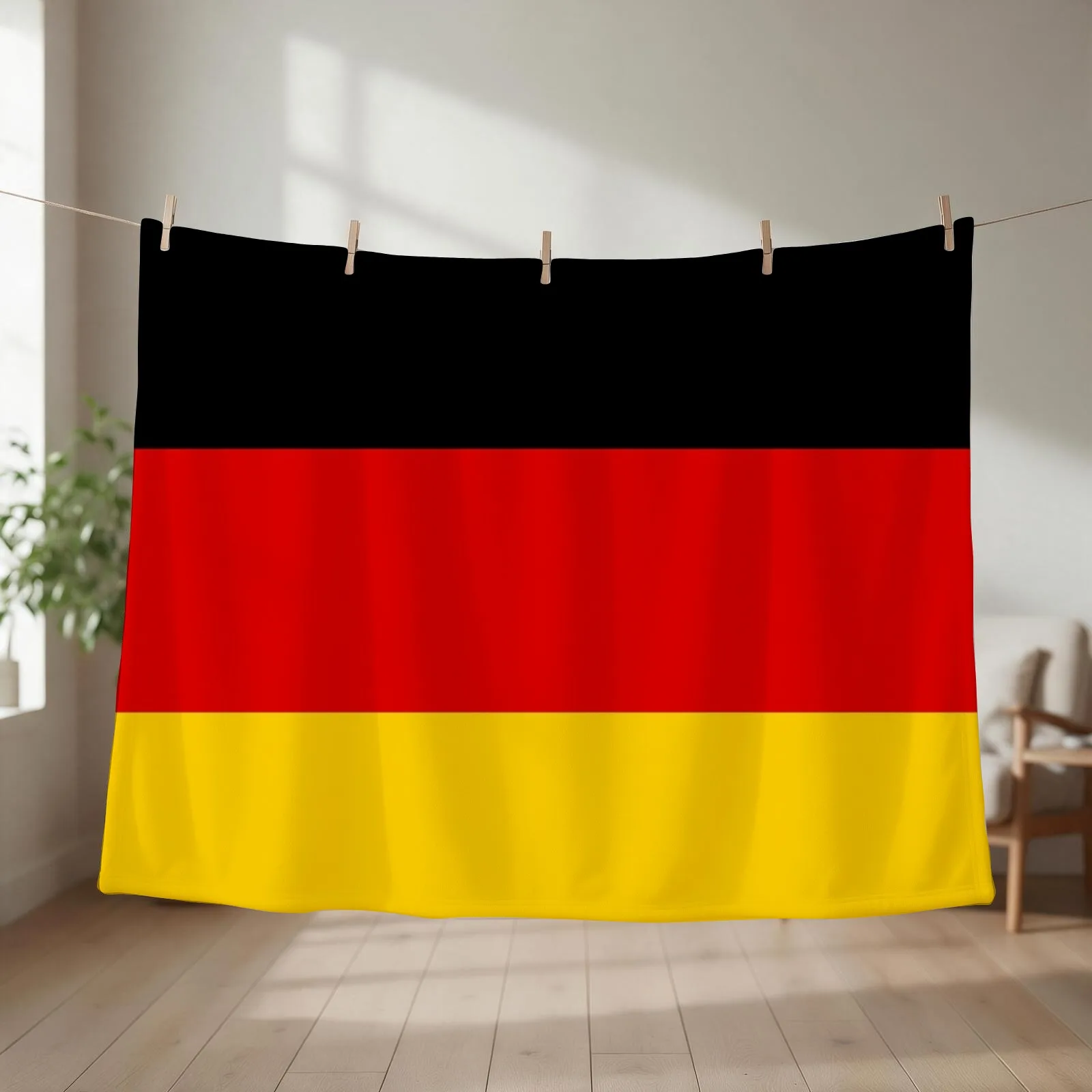 Germany Weltmeisterschaft Fahne Duvet - Deutschland Flag Tagesdecke Throw Blanket