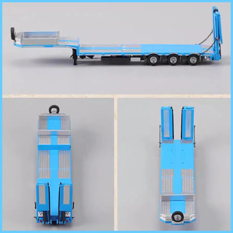 Perka Model 1:64 Flatbed Trailer Heavy Truck Trailer Alloy Car Model Static Decoration Collectibles Gift Toys