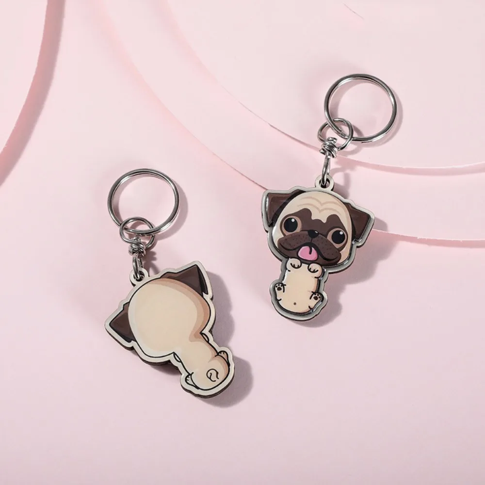 Portable Cartoon Cartoon Animals Key Chain Creative Chihuahua Cartoon 3D Keyring Ins Kawaii Pet Pendant Key Ring Girls