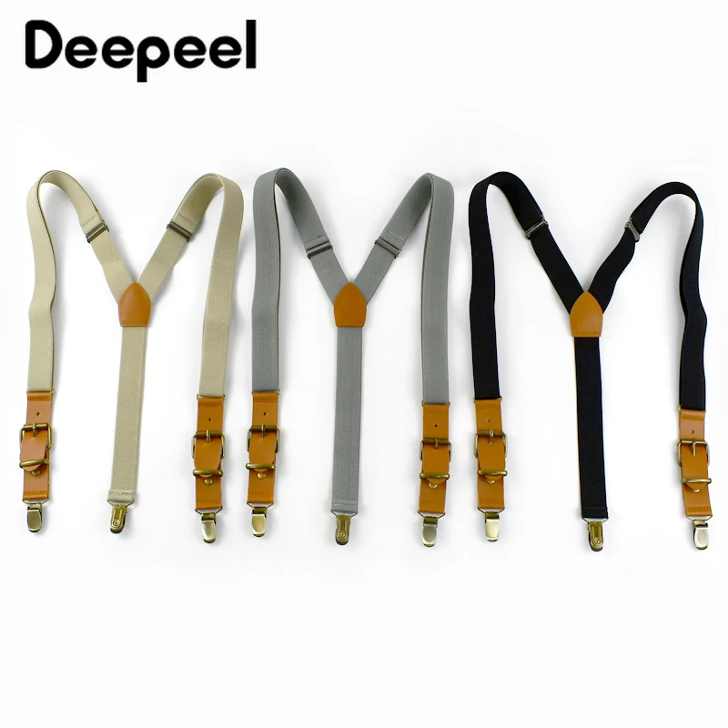 

1Pc 2.5*115cm Men's Adult Suspender Elastic 3 Clips Suspenders Adjustable Straps Male Braces Jockstrap Pants Clothes Accessories