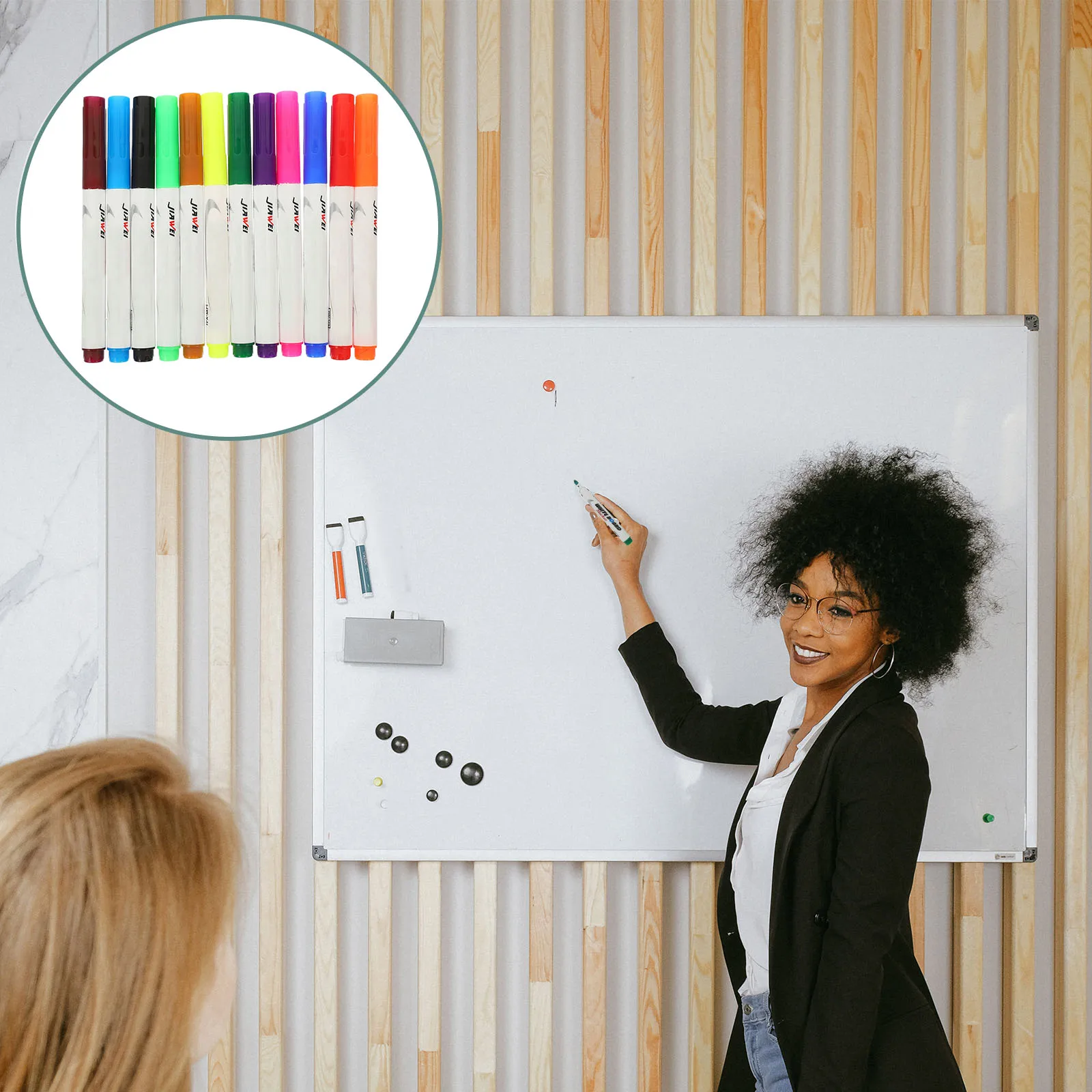 

12Pcs Whiteboard Markers for Painting Pens with Water Floating Ink Easy Clean Dry Erase Markers School Office Learning