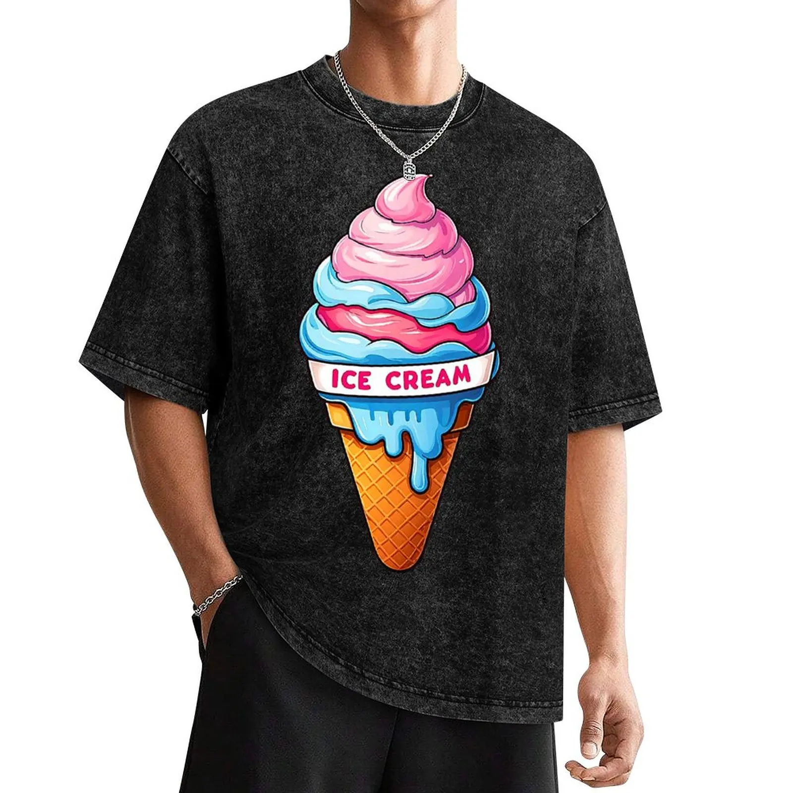 Big ICE CREAM cone desire. T-Shirt graphic t shirt vintage oversized animal prinfor boys t shirts for men