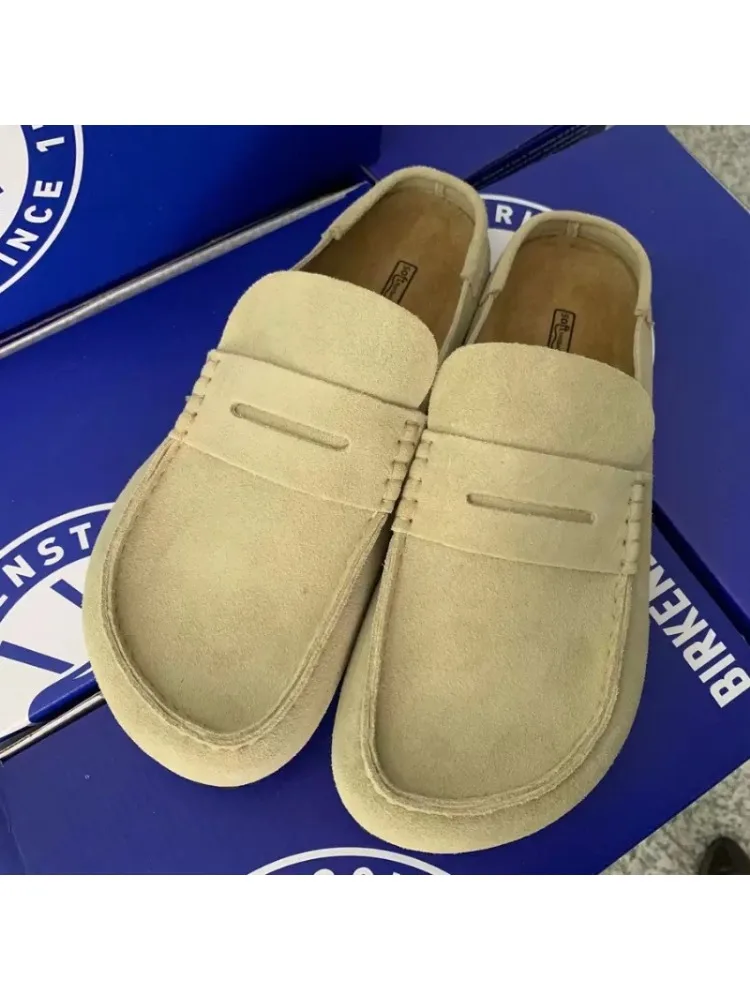 Nieuwe retro suède loafers, slip-on model, casual en veelzijdig, platte, ademende zachte zool, geschikt voor zowel mannen als vrouwen. - afbeelding 2
