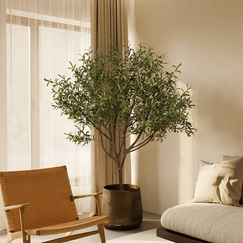 

Indoor Living Room Olive Tree Artificial Plant Decorative Ornament Floor Potted Bonsai Wabi-Sabi Sle Simulation eenery