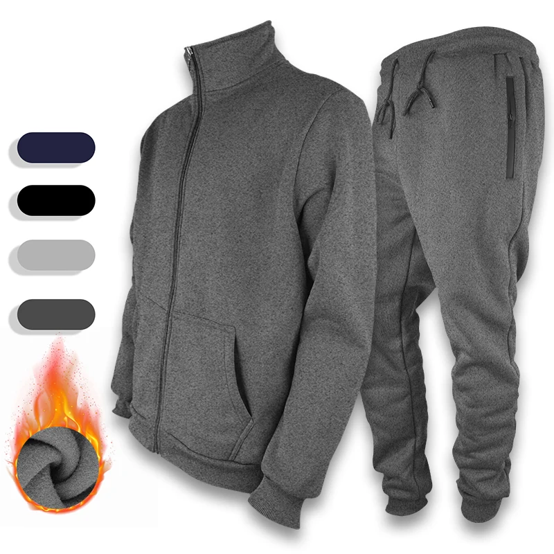 Men\'s Tracksuits Set Long Sleeve Causal Full Zip Running Sports Sweatsuit For Men 2 Piece Outfits