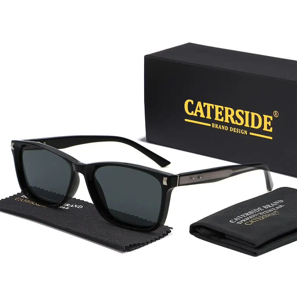 CATERSIDE Modische Herren-Sonnenbrille Hochwertige PC-Quadratrahmen-Verlaufsgläser Damen-Outdoor-Fahrbrille Dekorative Brille – Detail 4