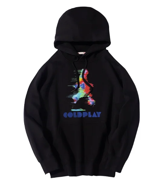 コールドプレイ、ロックバンド、は春と秋に幅広い種類のフード付き、ゆったり、快適なスウェットシャツを男女問わず提供しています