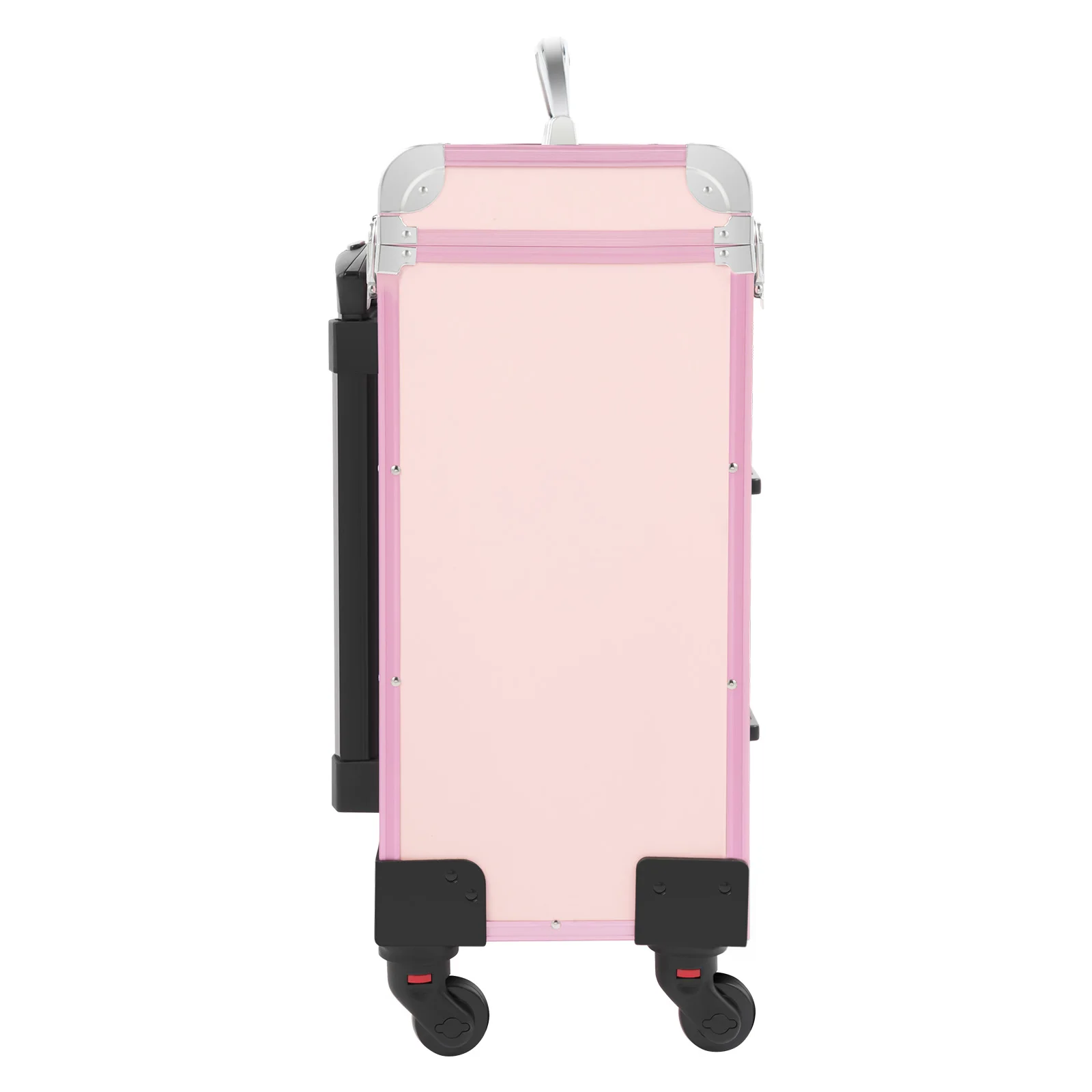 Bymaocar 40 Grids Makeup Train Case Pink Rolling Cosmetic Case 2 Large Drawers Detachable Storage Bag 3 Level Telescopic Handle Lightweight 14.8lbs Silent Universal Wheels for Nail Tattoo Beauty Salon view 6