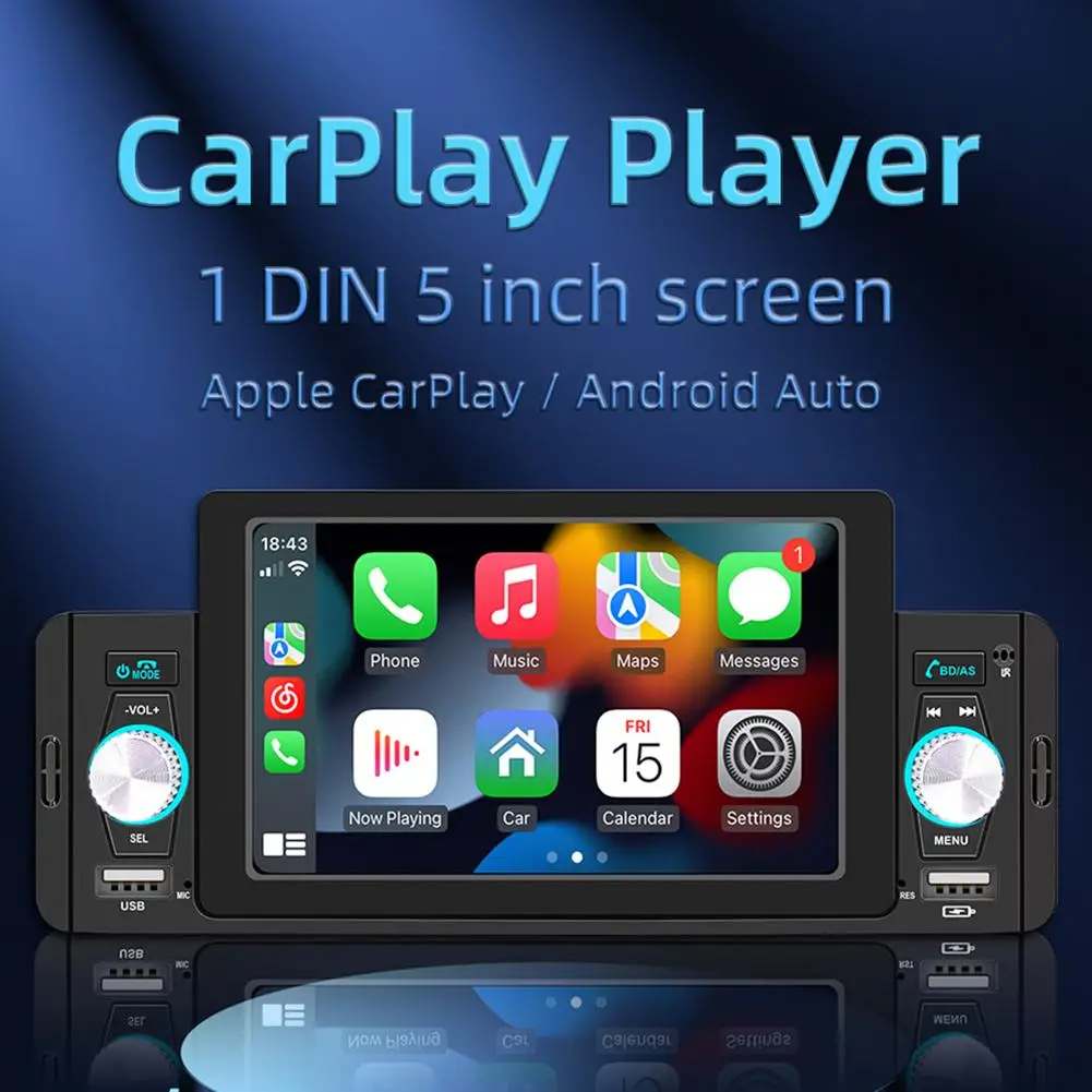 

5-inch 1 Din Car MP5 Player Automobile Bluetooth MP4 Radio Multimedia Music Players for Carplay Mobile Phone Interconnected