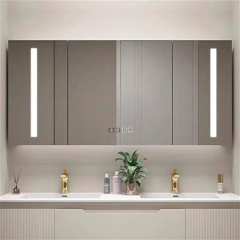 Armarios de baño inteligentes de estilo nórdico, estantes simples, tocador de almacenamiento, espejo de baño, muebles de tocador, Armario de baño FYBC