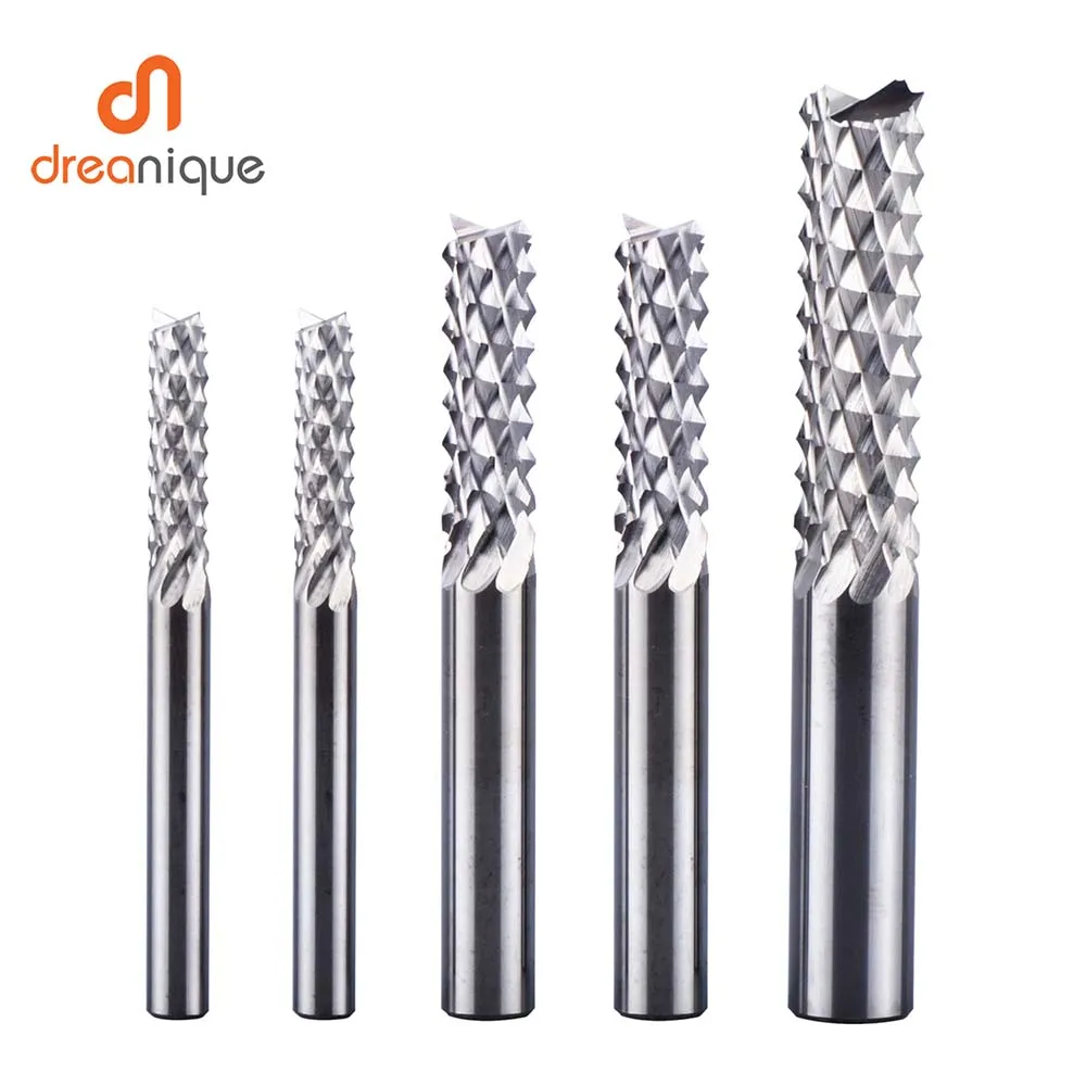 

Dreanique 1pc Solid Carbide Corn Milling Cutter Bits 3.1mm, 4mm, 6mm, 8mm End Mill Wood PCB Cutting Milling Tools Carbon Fiber