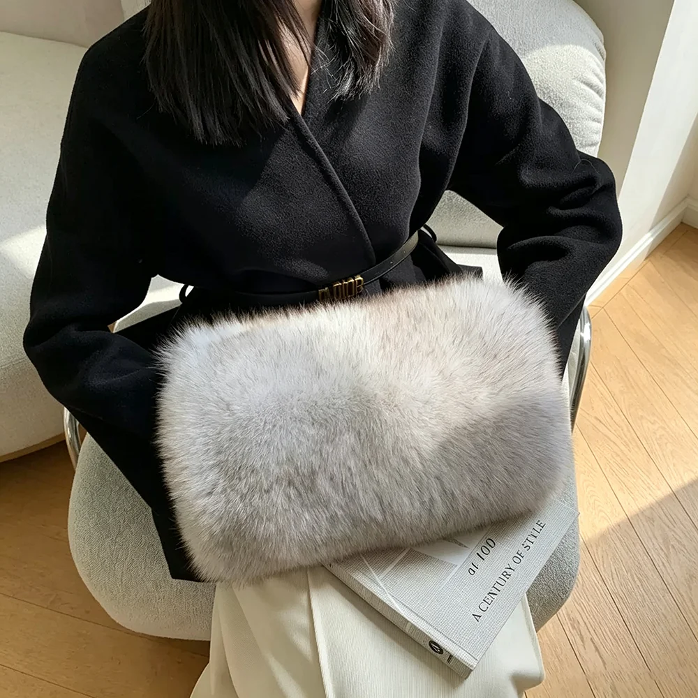 Real Fox Fur Hand Muff Winter Women Soft Furry Hand Warmer Luxury Plush Handcover Windproof Multicolor Warm Hand Sleeve