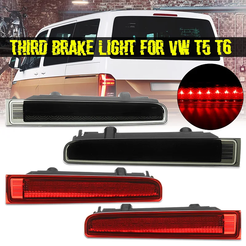 2x High Auto Level Rear Brake Light Barn Door Car Third Brake Light High Mount Stop Lamp for VW T5 T6 for Transporter 2003-2016