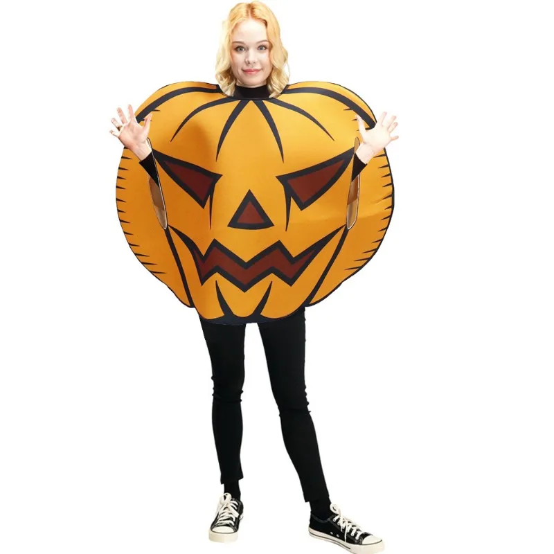 

Halloween Pumpkin Costume Adult Cosplay Jumpsuit Stage Performance Unisex Funny Festival Outfit Campus Wacky Showing Clothing