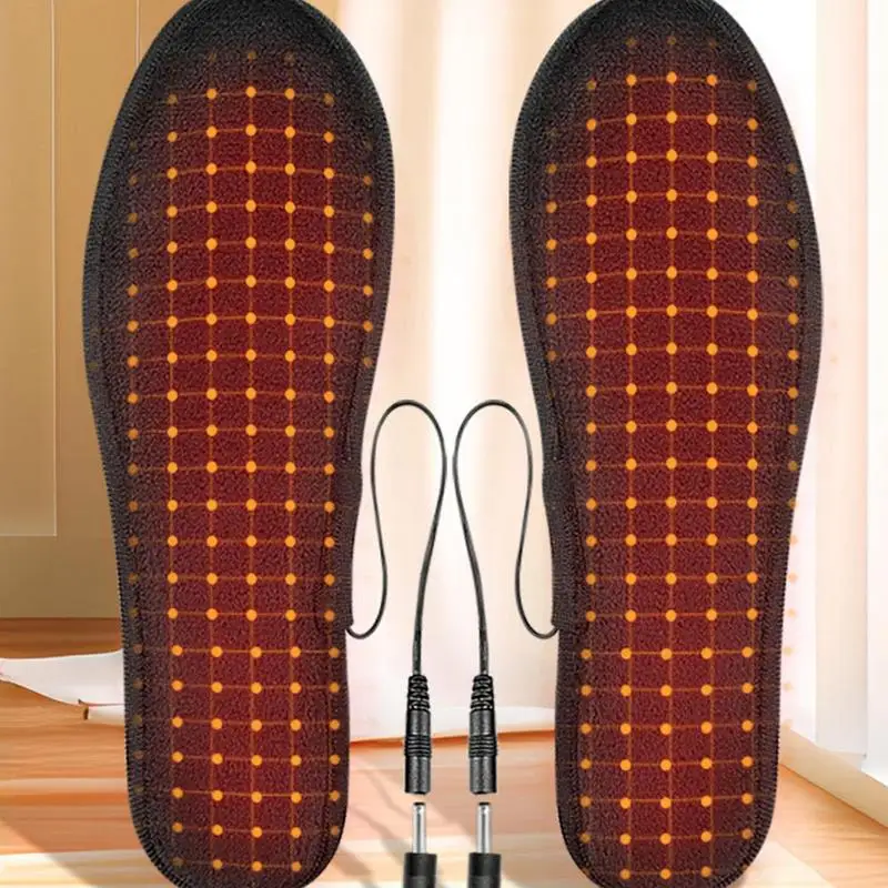 

USB Rechargeable Heated Insoles Size 37-46 DIY Customizable Electric Heated Shoes Pad for Outdoor Skiing Winter Foot Warmers