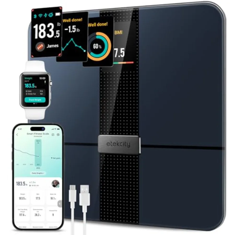 

FSAHSA Eligible Smart Scale for Body Weight Fat Digital Weighing Machine with Accurate BMI Muscle Mass Composition Apple Health