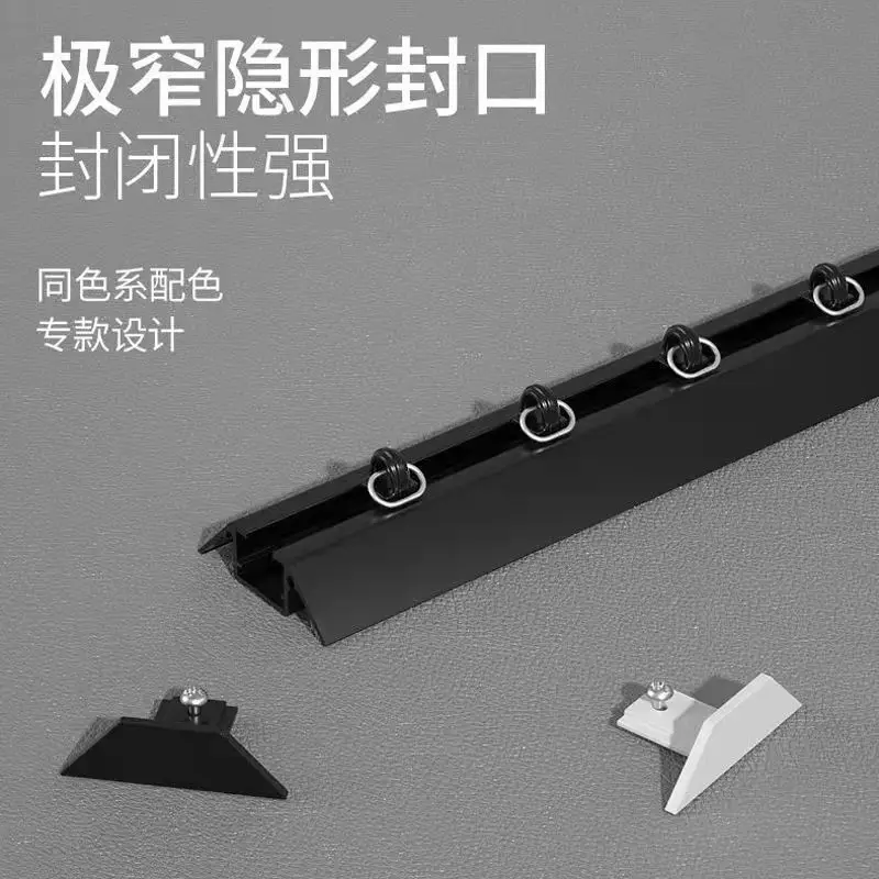 No punching V-shaped triangular ultra-thin curtain   window L-shaped U-shaped invisible aluminum alloy silent single and double