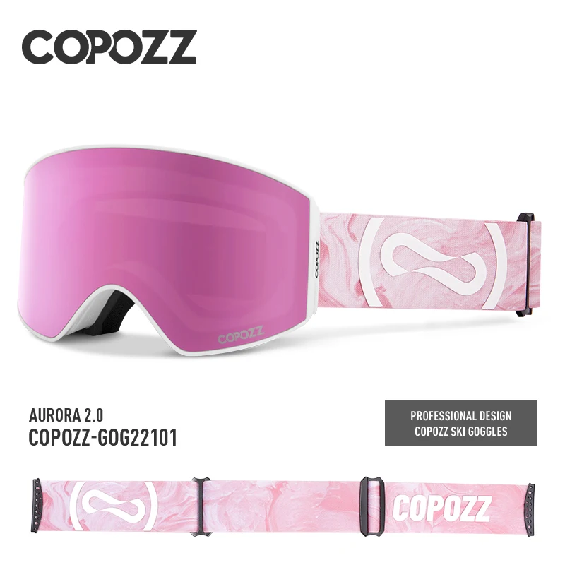 COPOZZ New Magnetic Ski Goggles Quick-Change Anti-fog UV400 Snowboard Goggles Double Layer Lens Ski Eyewear For Men Women Male