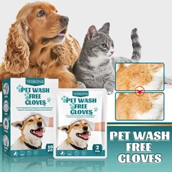 Yegbong 10pcs Pet Leave-in Gloves Dog Cat Spa Bathing Removal Odor Cleaning Decontamination Care Dry Cleaning Gloves