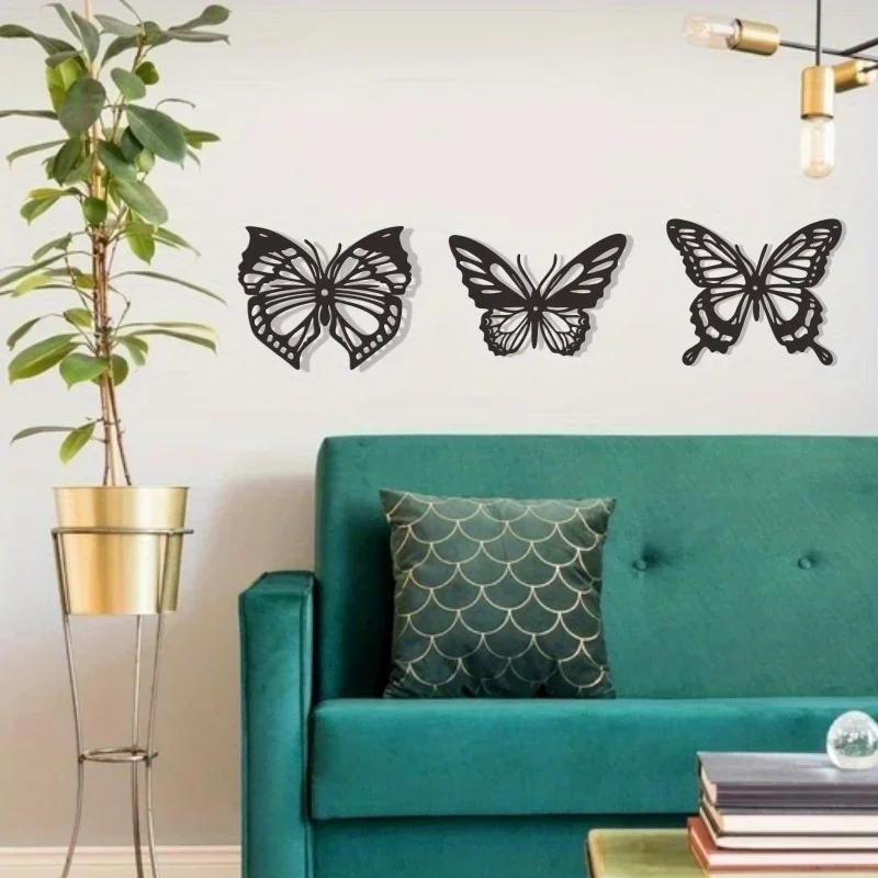 New Metal Butterfly Hollow Home Decoration Creative Home Iron Ornament Metal Craft Wall Outdoor Decoration Ornament Pendant Art